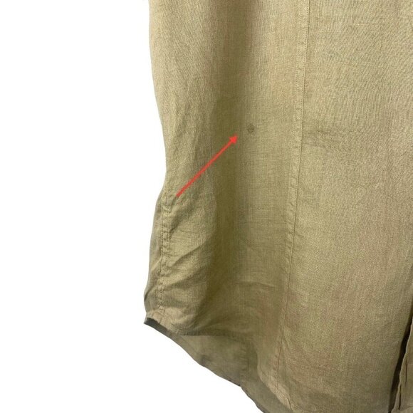 Armani Exchange Women's Vintage Brown Linen Short Sleeve Button Up Shirt US L - Picture 2 of 7